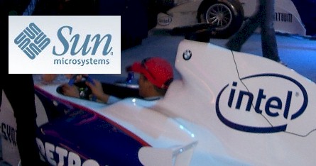 intel racer and sun logo